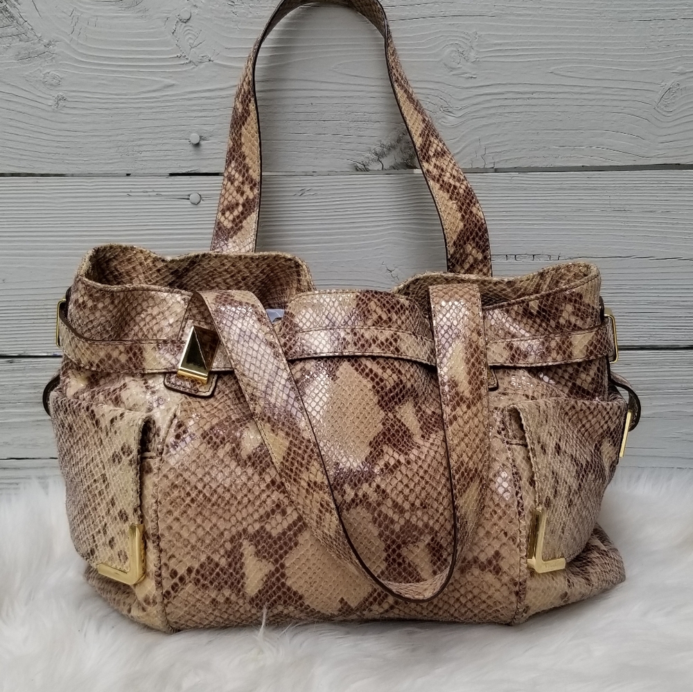 NWT Michael Kors Beverly Large Python Satchel - Picture 4 of 15